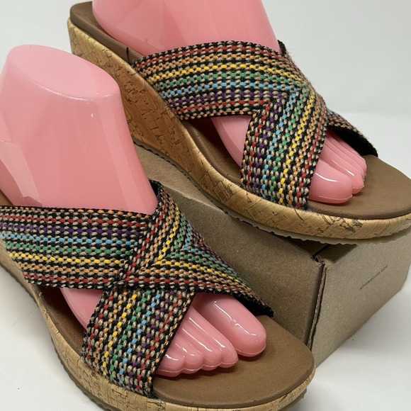 Skechers Cali Women's Beverlee Delighted Wedge Sandal Rainbow Luxe Foam Size 10 - Picture 1 of 10